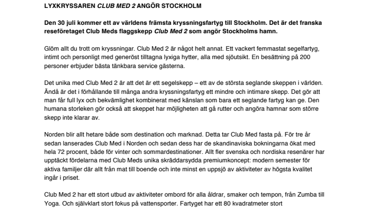 LYXKRYSSAREN CLUB MED 2 ANGÖR STOCKHOLM