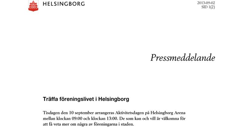 Träffa föreningslivet i Helsingborg