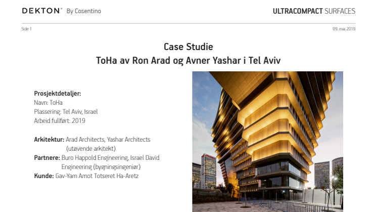 Case Studie - ToHa av Ron Arad og Avner Yashar i Tel Aviv