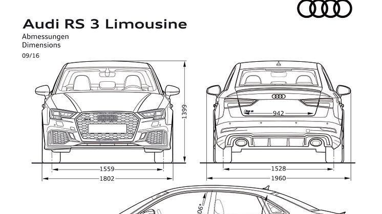 Audi RS 3 Limousine - dimensioner