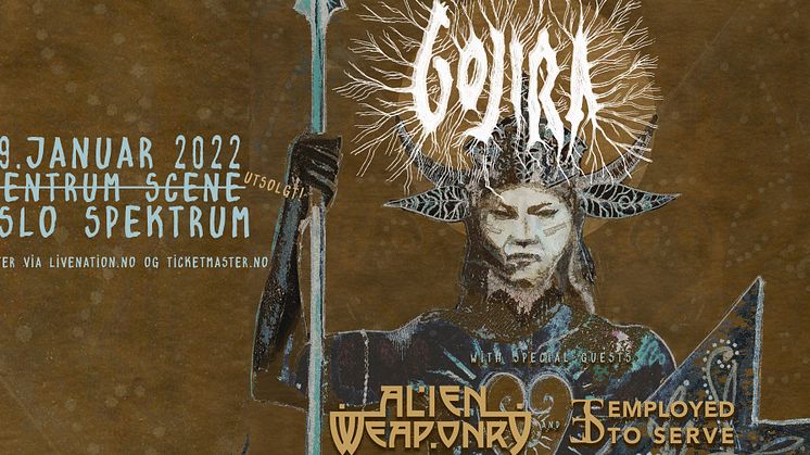 GOJIRA-KONSERTEN FLYTTES TIL OSLO SPEKTRUM!