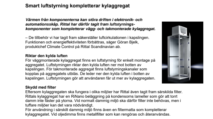 Smart luftstyrning kompletterar kylaggregat