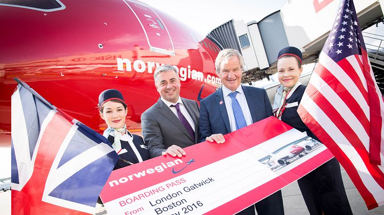 Norwegian celebrates anniversary of low-cost flights to America and announces new route to Boston 