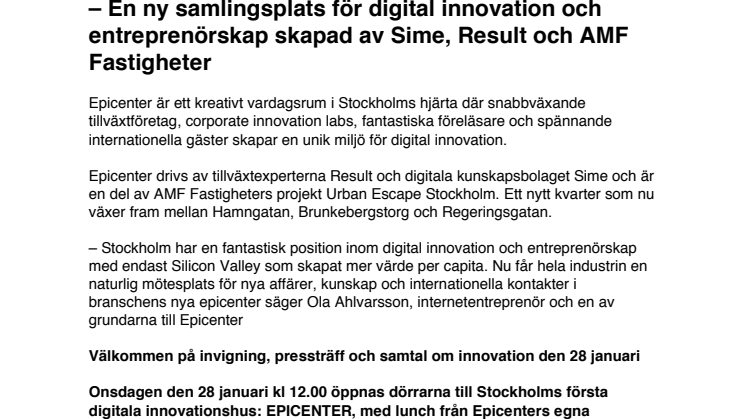 Stockholms digitala värld får ett Epicenter 