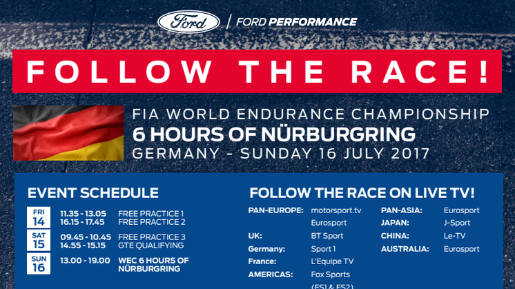 MOTORSPORT: Ford sætter fokus på World Endurance Championship i Tyskland