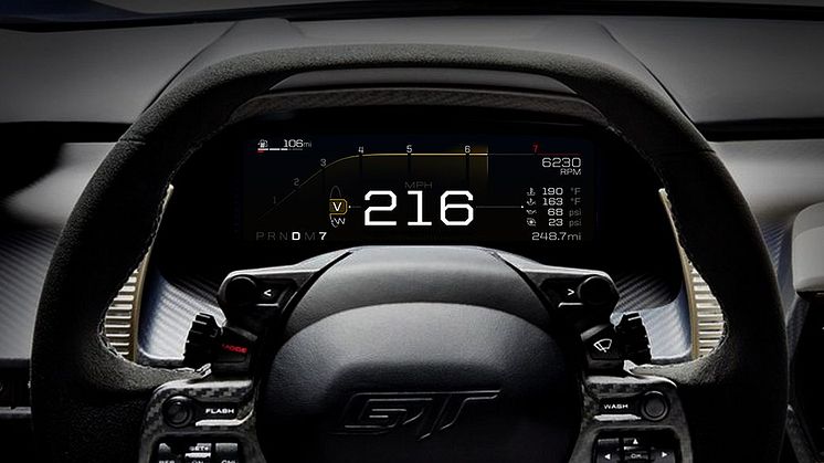 Ford GT:n täysin digitaalinen mittaristo