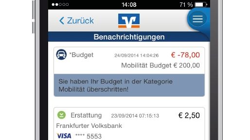 Echtzeit-Alerts für Visa Zahlungen mit neuer App "KartenRegie" der Volksbanken und Raiffeisenbanken