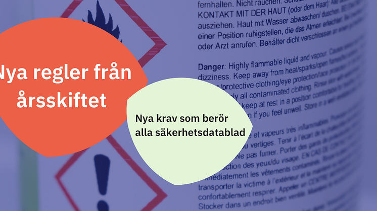 Säkerhetsdatablad behöver uppdateras - nya regler infördes vid årsskiftet