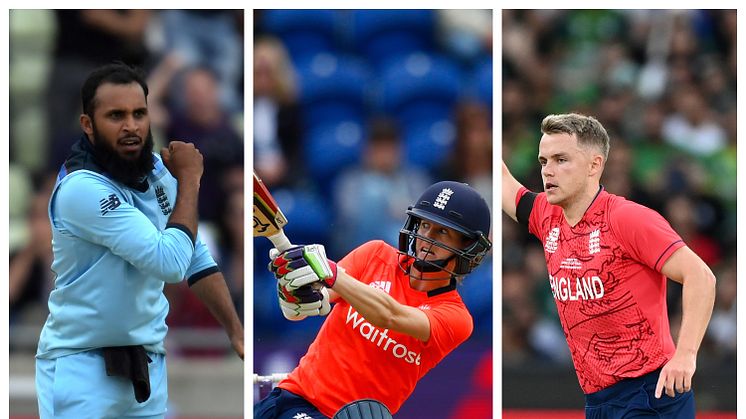 Adil Rashid MBE, Lydia Greenway OBE and Sam Curran MBE