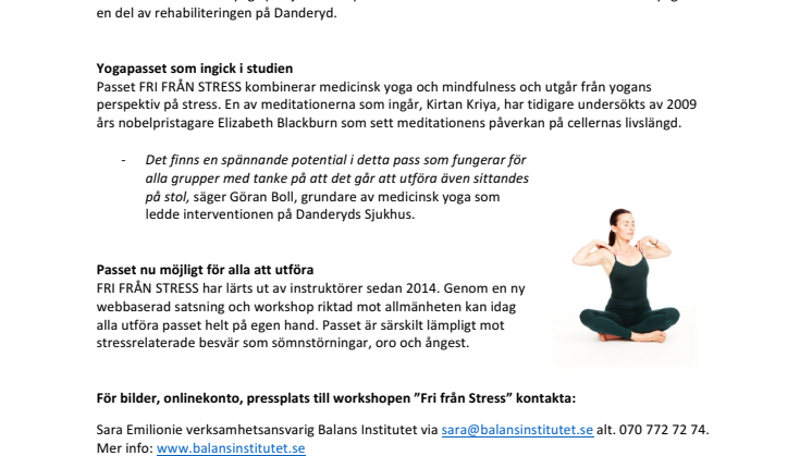  Svenskutvecklad yoga minskar stress visar aktuell studie som svensk forskare disputerar på