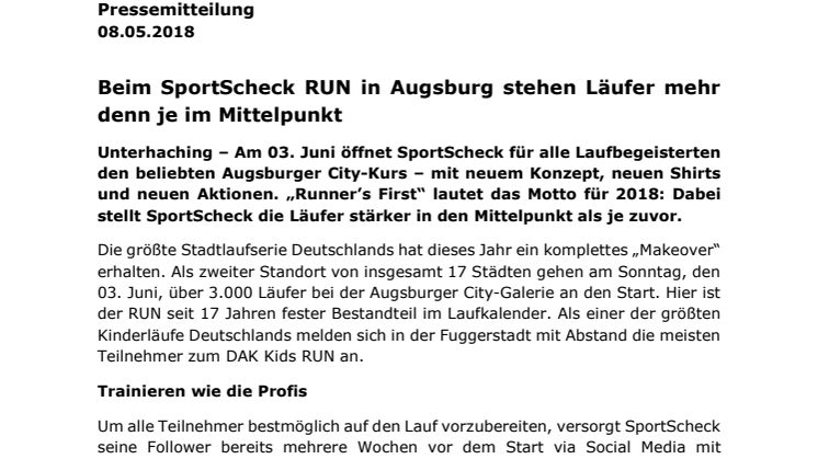 Beim SportScheck RUN in Augsburg stehen Läufer mehr denn je im Mittelpunkt