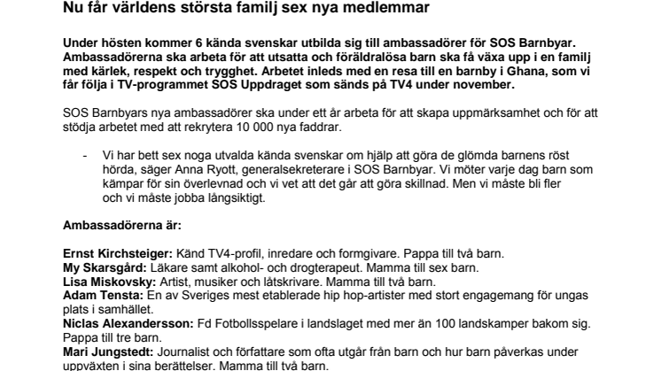 Nu får världens största familj sex nya medlemmar