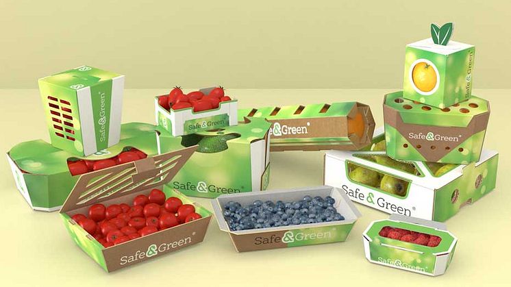 "Safe&Green" är Smurfit Kappas pappersbaserade, hållbara produktportfölj för färskvaror.
