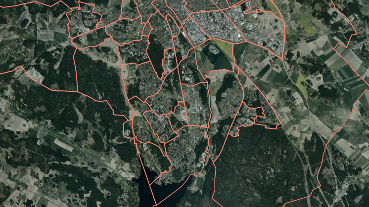 Karta över stadsdelsindelning (utan text)