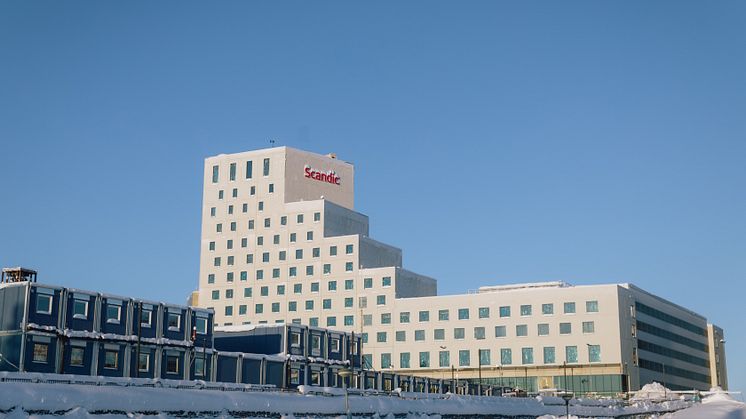 Nya hotellet i Kiruna med hållbarhet i fokus. Bild: Skanska
