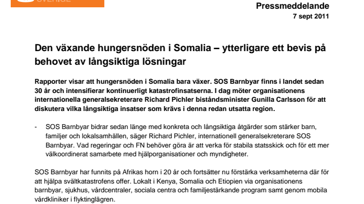 Den växande hungersnöden i Somalia – ytterligare ett bevis på behovet av långsiktiga lösningar