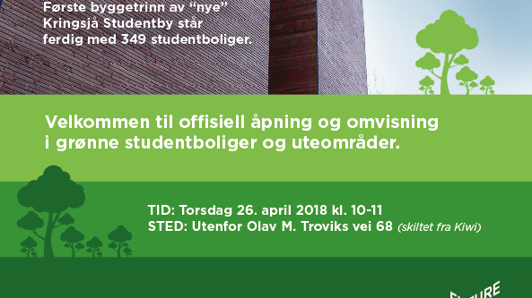 Invitasjon åpning byggetrinn 1 Kringsjå Studentby