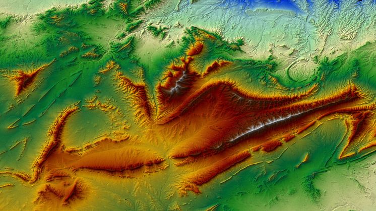 Euro-Maps 3D 5m DSM of an area in Algeria; © 2018 GAF AG; contains material distributed by Antrix