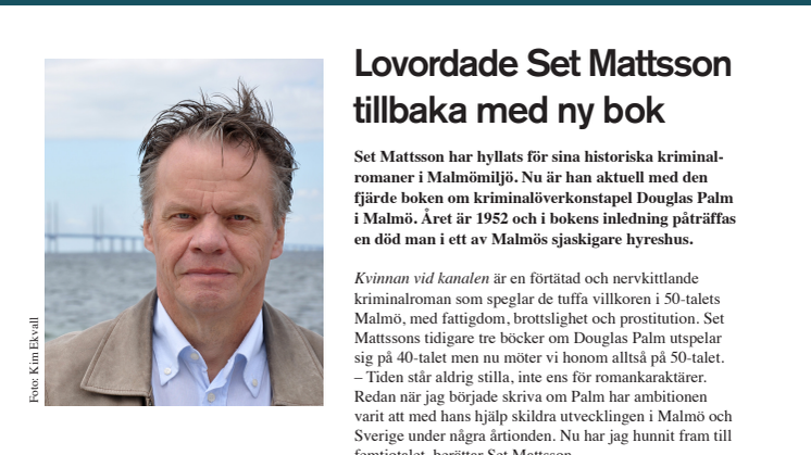 Lovordade Set Mattsson tillbaka med ny bok