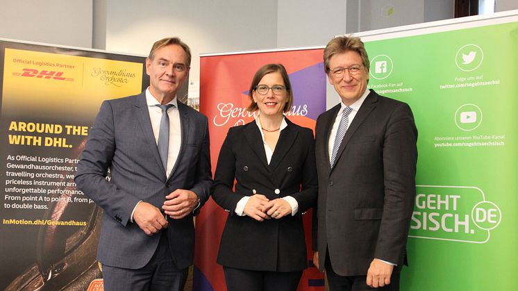 Burkhard Jung, Dr. Skadi Jennicke und Prof. Andreas Schulz (v.l.) präsentierten das Programm der "Leipzig Week" - Foto: Gewandhaus zu Leipzig 