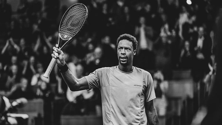 Gaël Monfils i Kungl. Tennishallen. Foto: Alexander Scheuber