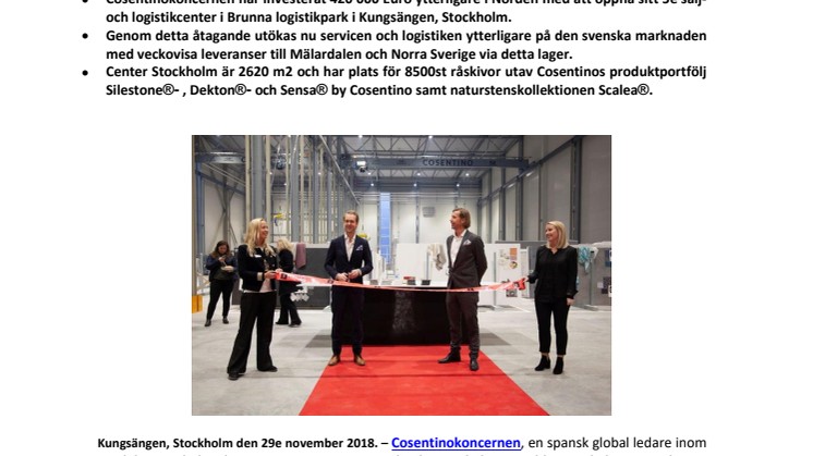 Cosentinokoncernen expanderar ytterligare och öppnar sitt 5:e nordiska Center i Kungsängen, Stockholm