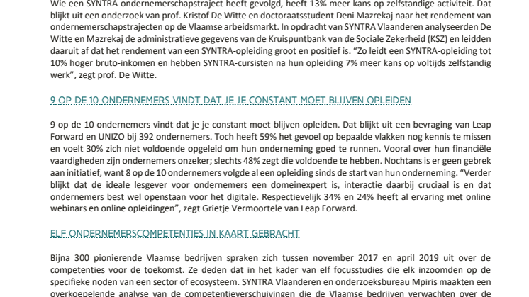 Drie studies naar ondernemersvorming voorgesteld op inspiratiedag