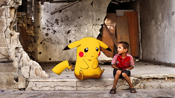 Pokemon in Syria - Digitalt fotografiskt montage av Moustafa Jano