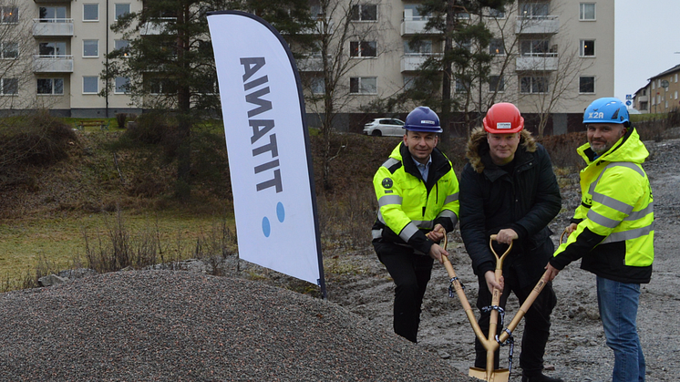 Wojciech Wondell, COO Titania Anders Österberg (S), exploateringsnämndens ordförande i Stockholm, Thomas Carlsson, VD på 2xA Entreprenad AB 