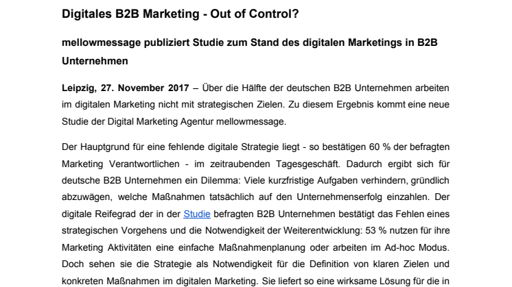 Digitales B2B Marketing - Out of Control?