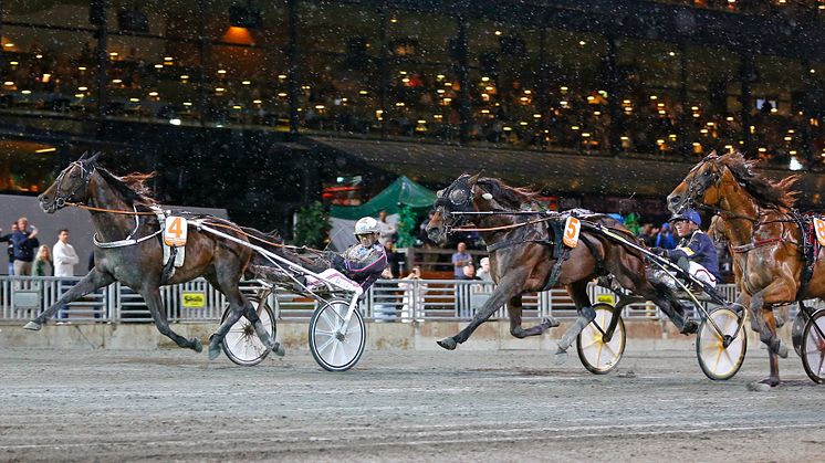 Makethemark vinner Jubileumspokalen på Solvalla. Foto: Maria Holmén/TR Bild