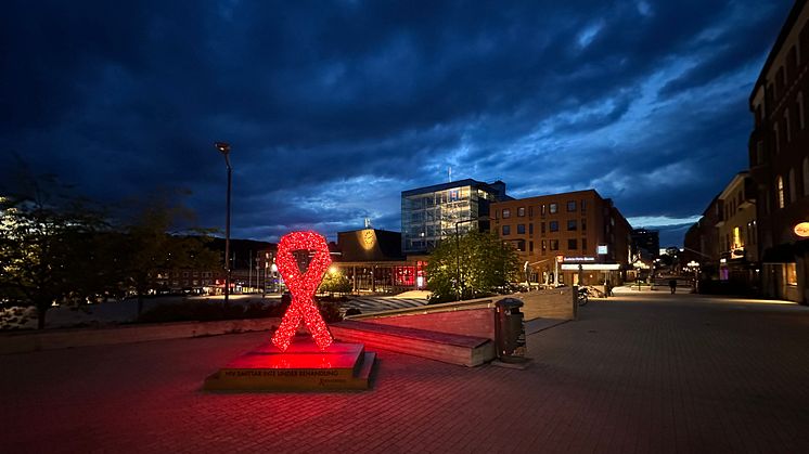 Ljusinstallationen på Stortorget i Östersund tidigare i år