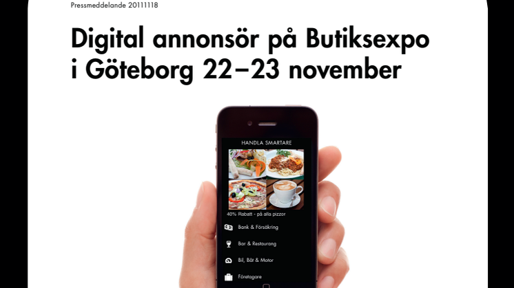 Digital annonsör på Butiksexpo i Göteborg 22 – 23 november