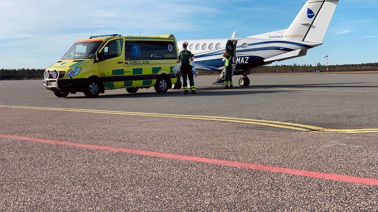 Ambulanstransport, Foto: Jönköping Airport