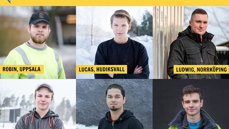 Årets finalister i SM för unga plåtslagare 2018. 