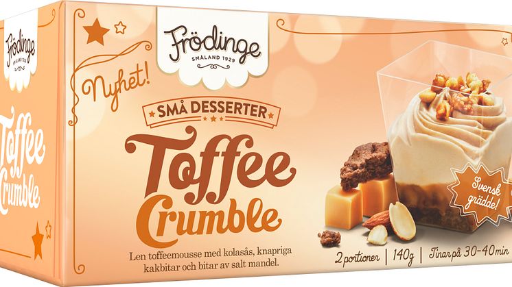 Toffee Crumble är en av tre små desserter från Frödinge