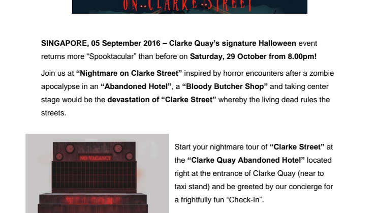 CLARKE QUAY PRESENTS “NIGHTMARE ON CLARKE STREET” 