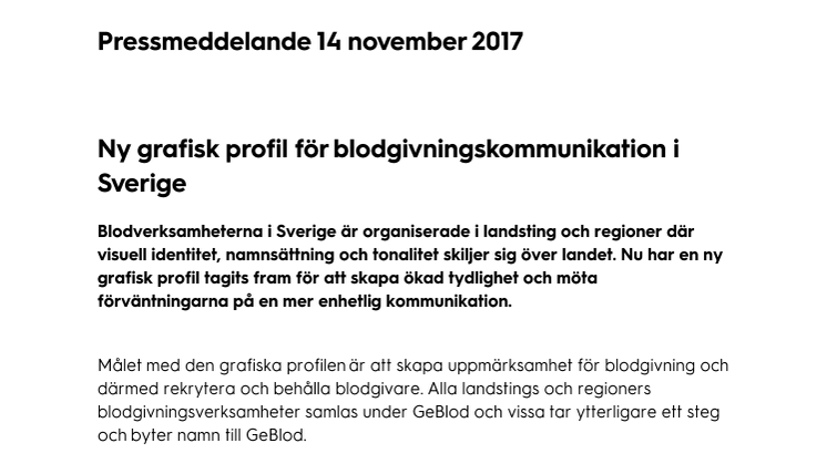 Ny grafisk profil för blodgivningskommunikation i Sverige