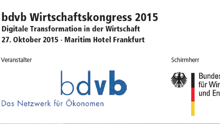 Einladung zum bdvb e.V. "Wirtschaftskongress 2015"