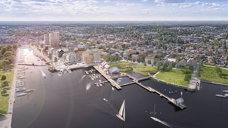 Visionsbild över Norrtälje hamn - Norrtälje stads nya framväxande stadsdel