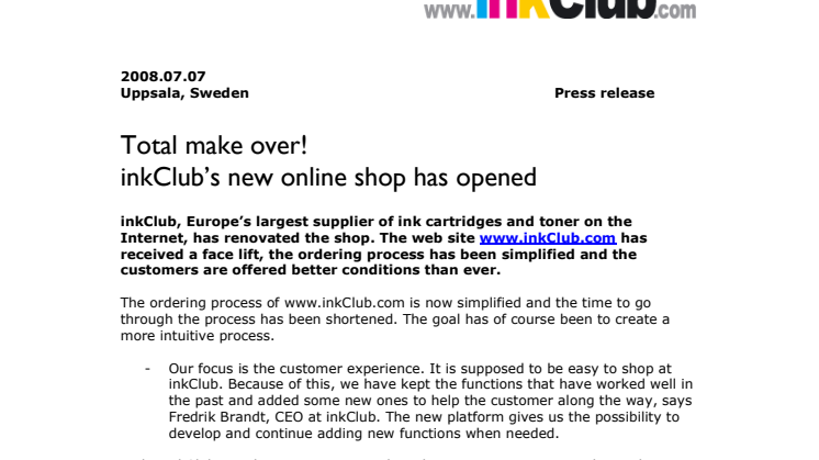 Total make over! inkClub’s new online shop has opened