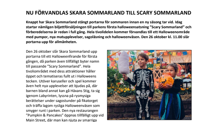 Nu förvandlas Skara Sommarland till Scary Sommarland
