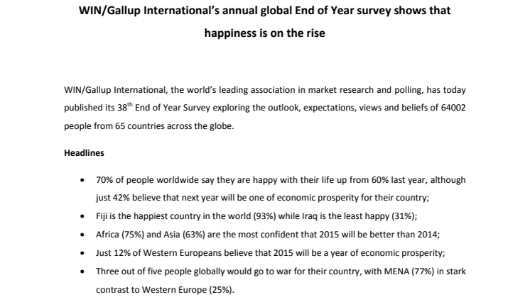 End of Year Survey 2014
