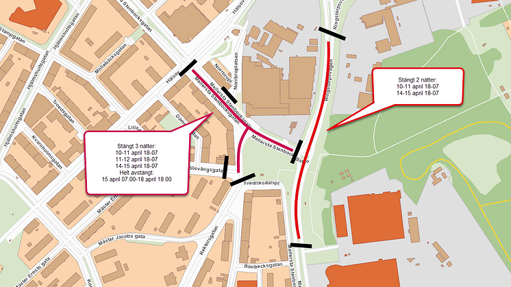 Asfaltering påverkar trafiken på Mellersta Stenbocksgatan