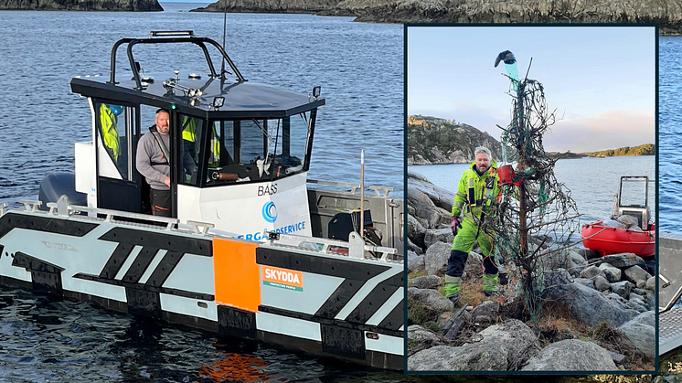 ARBEIDER UTE PÅ HAVET: Skjærgårdservice, med Åge Valdal-Østensen (bildet) som daglig leder, rydder hav og strand for plastsøppel.