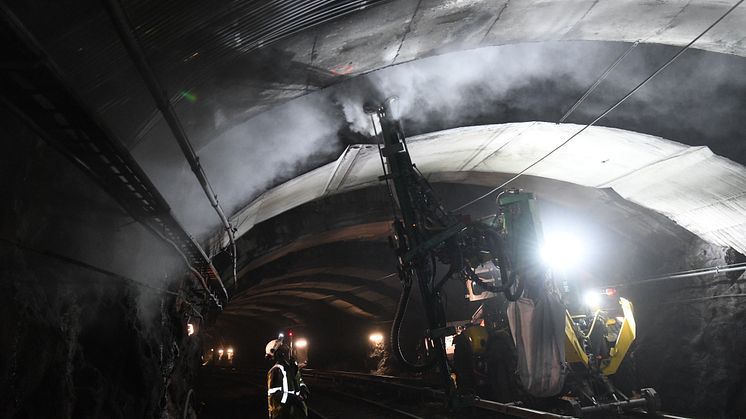 Dryppsikring av tunnelen mellom Tøyen og Ensjø i 2018.