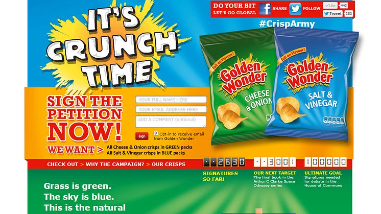 It's Crunch Time: vote for your desired colour packet of crisps!