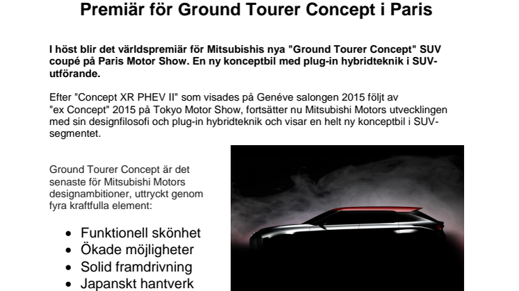 Premiär för Ground Tourer Concept i Paris