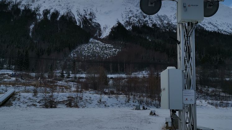 Denne radaren varslet raset og stengte trafikken før snømassene dundret over riksvei 51 i Lom i dag tidlig.