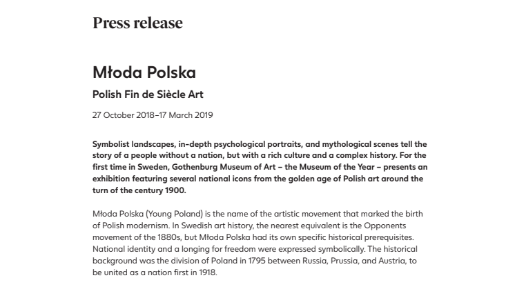 New exhibition: Młoda Polska. Polish Fin de Siècle Art